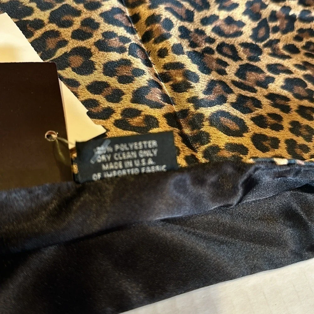 NWT Cejon wrap scarf reversible animal print with black brown and goldish tan